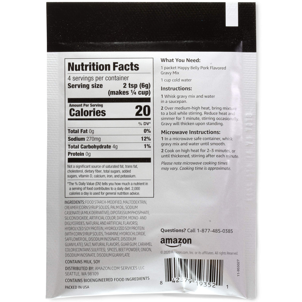 Happy Belly Pork Gravy Mix, 0.87 Oz (Pack of 12)