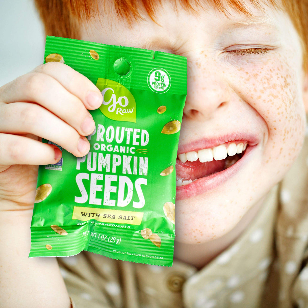 Go Raw Seeds with Sea Salt, Grab and Go, Single Serve, Keto Vegan Gluten Free Organic Superfood, Pumpkin, 12 Ounce