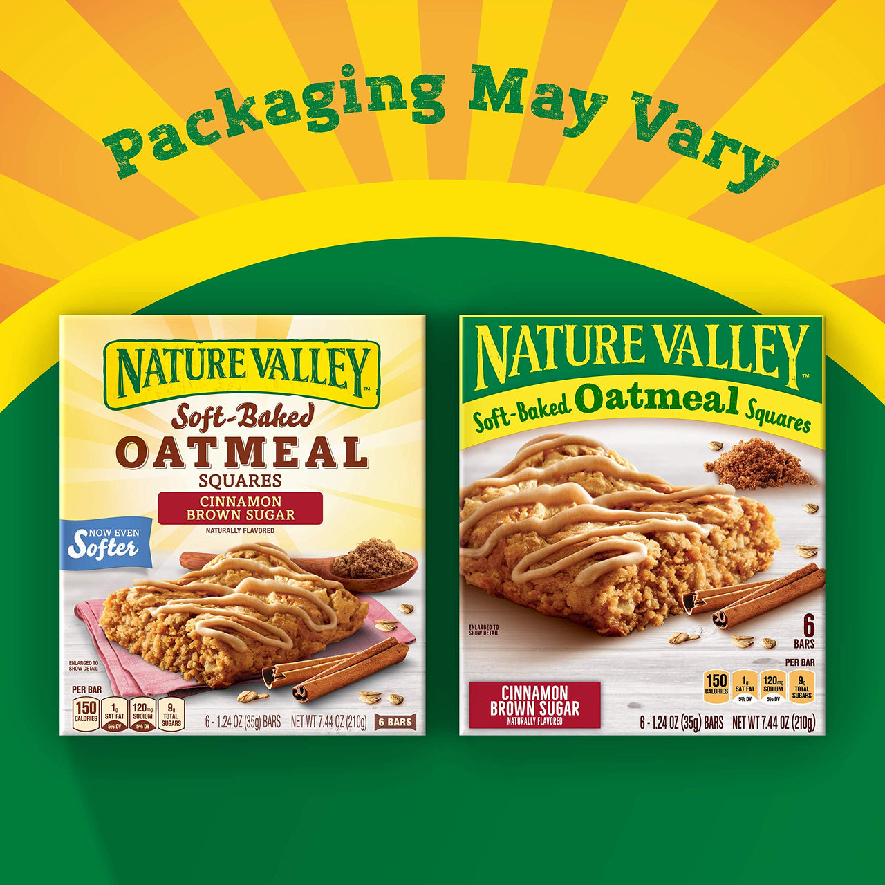 Nature Valley Soft-Baked Oatmeal Squares Cinnamon Brown Sugar, 6 ct, 7.44 oz