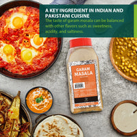 Soeos Garam Masala, garam masala powder, Indian 10-Spice Blend, All Natural Blend, Salt-Free, Vegan, No Colors, Gluten Friendly, Non-GMO, Authentic Indian Food Spices, Masala Seasoning, Garam Masala Bulk, 12oz.