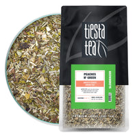 Tiesta Tea - Peaches N Green, Loose Leaf Smooth Peach Green Tea, Medium caffeine, Hot & Iced Tea, 12 oz Bulk Bag - 200 Cups, Green Tea Loose Leaf
