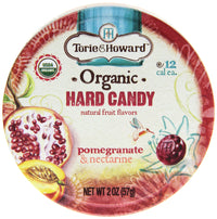 Torie & Howard Natural Fruits Organic Hard Candy, Pomegranate and Nectarine, 2 Ounce