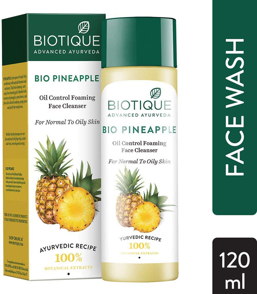 Biotique Bio Pineapple Oil Control Foaming Face Cleanser Normal to Oily Skin (120 ml)