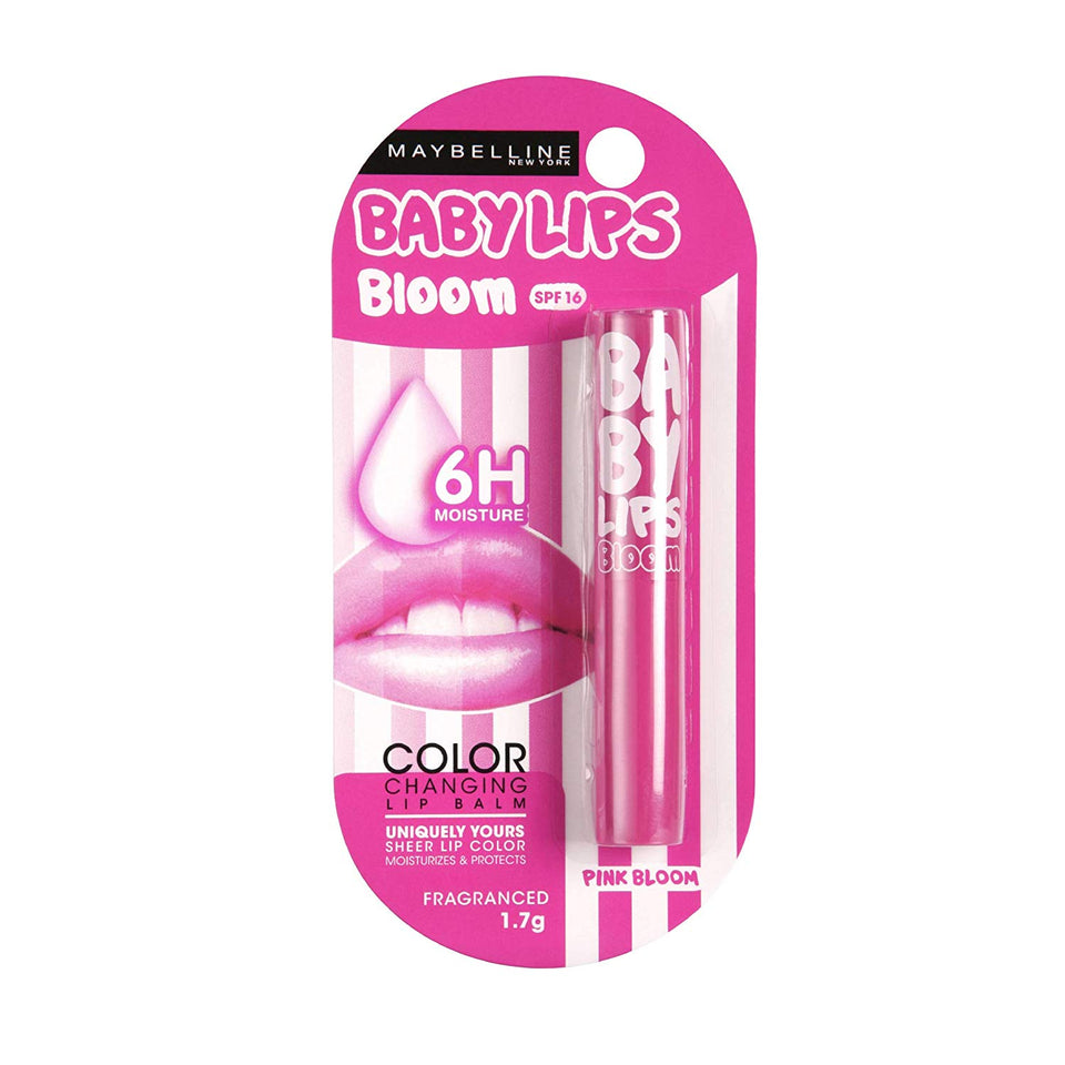 Maybelline New York Baby Lips Color Changing Lip Balm, Pink Bloom, 1.7g