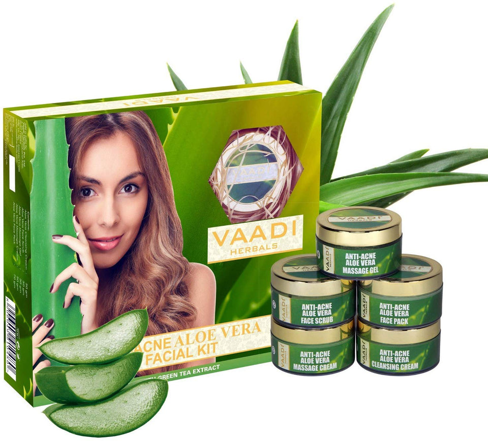 Vaadi Herbals Anti Acne Aloe Vera Facial Kit with Green Tea Extract, 270g