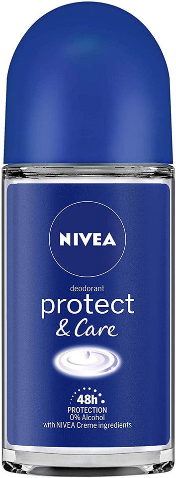 NIVEA Roll-on Deodorant, Protect and Care, 50ml