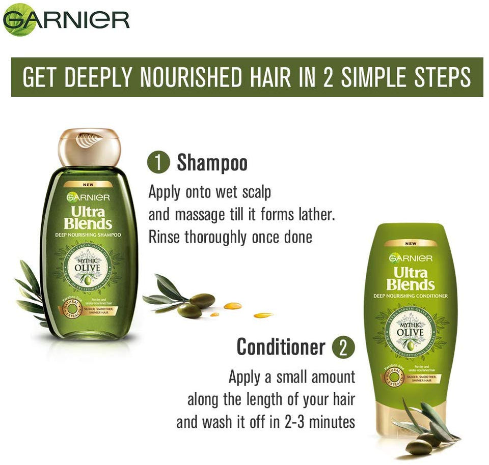 Garnier Ultra Blends Conditioner, Mythic Olive, 175ml