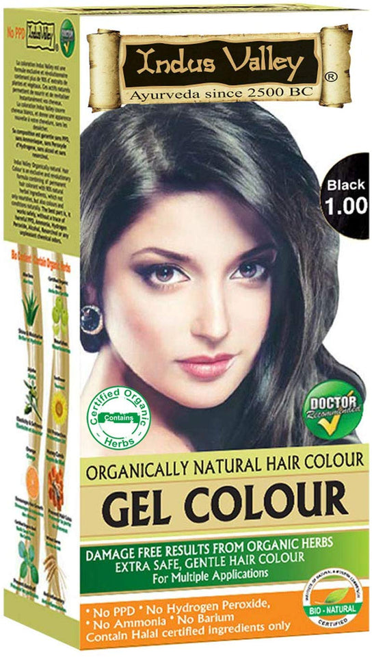 Indus Valley Herbal, Natural Gel Hair Color Black 1.00 Pack of 2 (20gm + 200 ml)