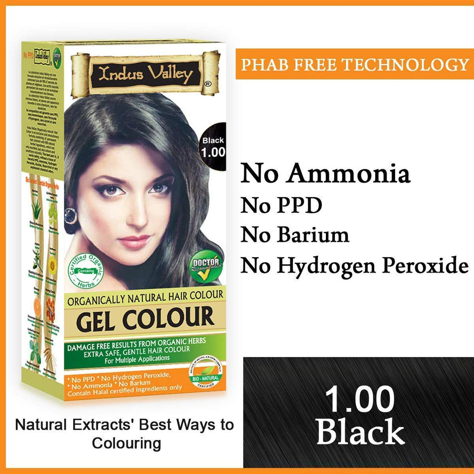 Indus Valley Herbal, Natural Gel Hair Color Black 1.00 Pack of 2 (20gm + 200 ml)