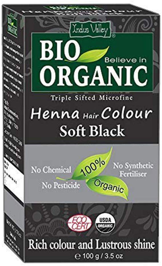 Indus Valley Bio Organic 100% Soft Black Henna Hair Color (100g)