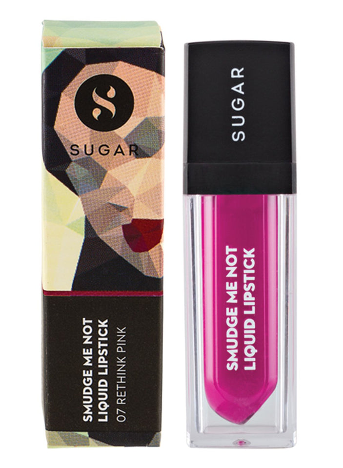 SUGAR Cosmetics Smudge Me Not Liquid Lipstick 07 Rethink Pink (Fuchsia), 4.5 ml