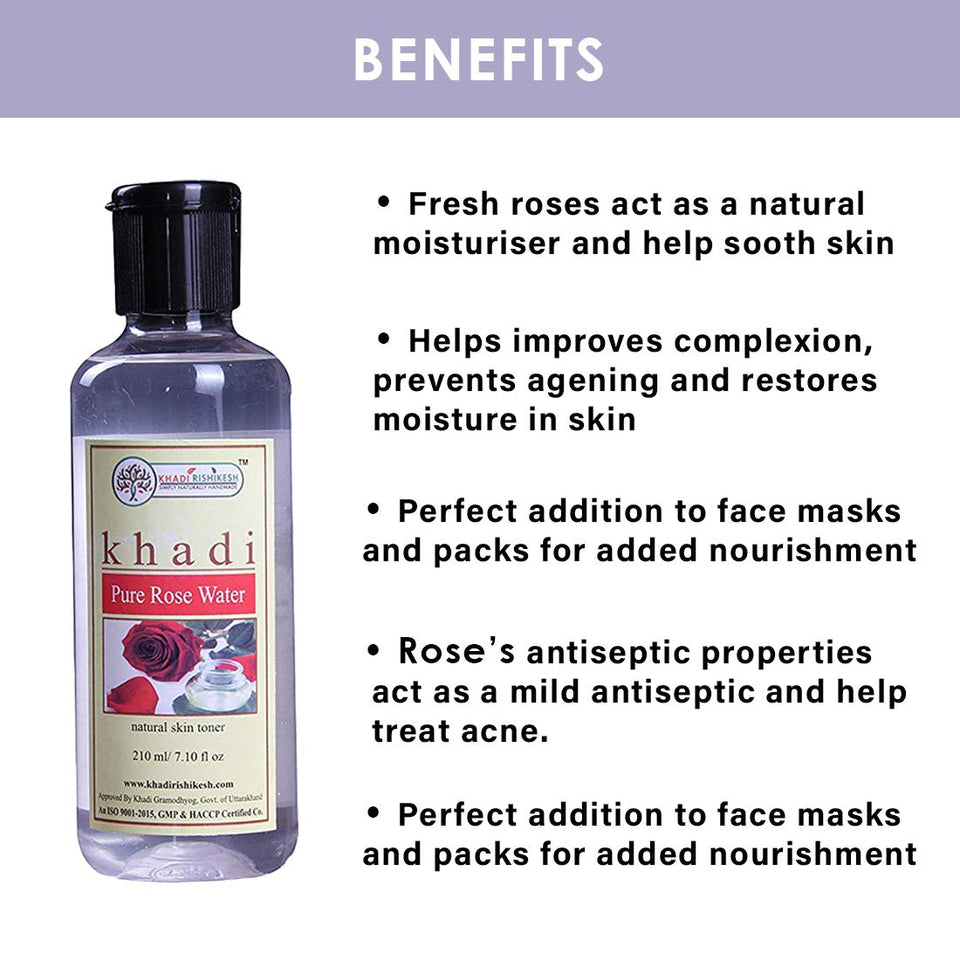 Khadi Rishikesh Herbal Rose Water - 210Ml