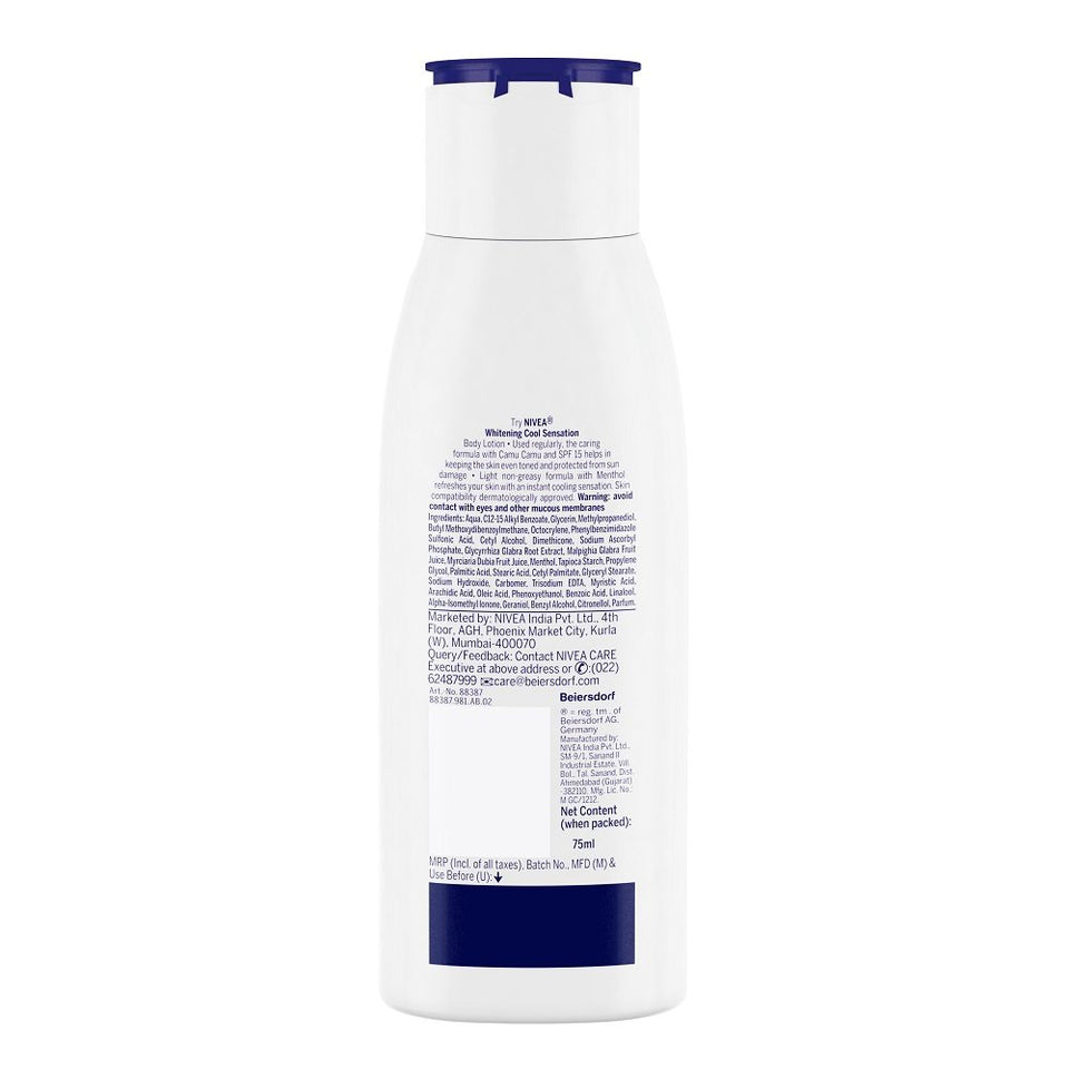 Nivea Whitening Cool Sensation Body Lotion, 75ml