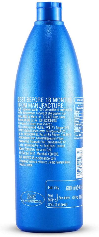 Parachute Coconut Oil Bottle, 600ml