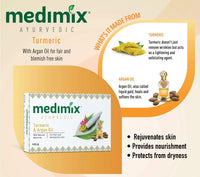 Medimix Ayurvedic Tumeric & Argan Oil Bathing Bar, 125 g (4 + 1 Offer Pack)