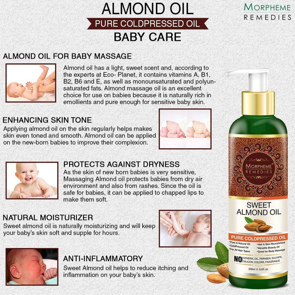 Morpheme Remedies Cold Pressed Sweet Almond Oil, 200ml