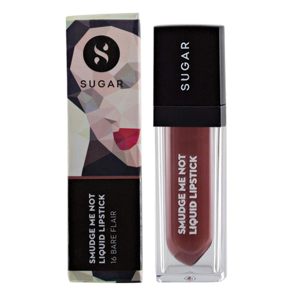 SUGAR Cosmetics Smudge Me Not Liquid Lipstick 16 Bare Flair (Rose Brown), 4.5 ml