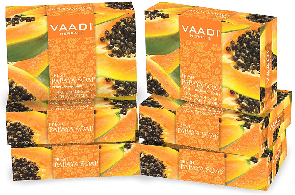 Vaadi Herbals Fresh Papaya Soap, 75g (Pack of 6)