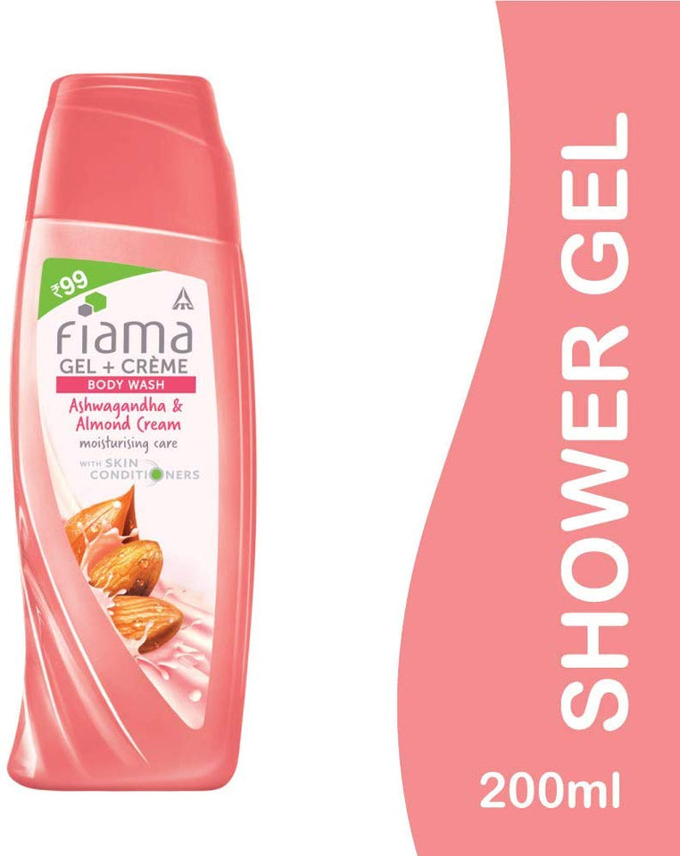 Fiama Ashwagandha and Almond Cream Gel with Crème Bodywash, 200ml