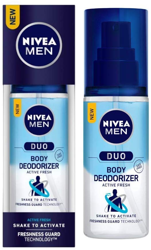 Nivea Men Duo Body Deodorizers, Active Fresh, Gas Free Deodorant100ml
