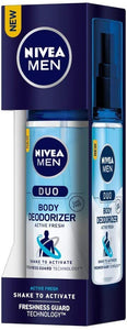 Nivea Men Duo Body Deodorizers, Active Fresh, Gas Free Deodorant100ml