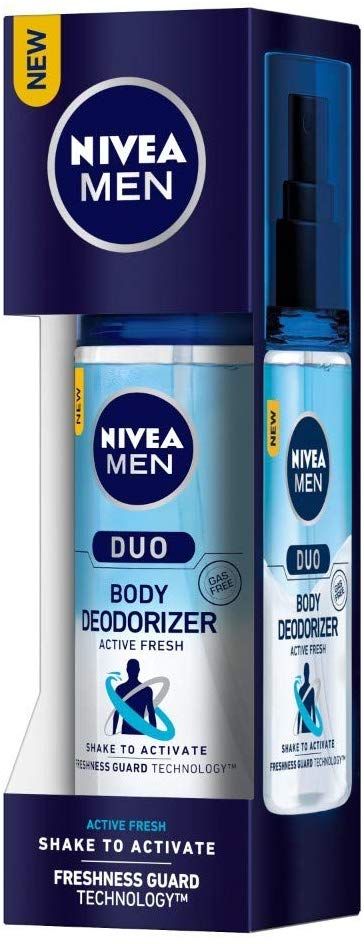 Nivea Men Duo Body Deodorizers, Active Fresh, Gas Free Deodorant100ml