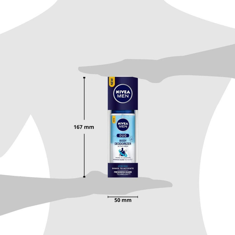 Nivea Men Duo Body Deodorizers, Active Fresh, Gas Free Deodorant100ml