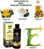 PEECURE Onion Hair Oil With Essential Hair Treatment Oil with Rose oil,Argan, Bhringraj, Hibiscus,Amla, Olive,Coconut Oils 200ML