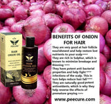 PEECURE Onion Hair Oil With Essential Hair Treatment Oil with Rose oil,Argan, Bhringraj, Hibiscus,Amla, Olive,Coconut Oils 200ML