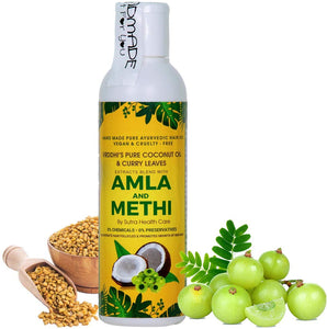 Vriddhi Organic Amla Hair Oil with Methi and Curry Leaves for Hair Growth, Reduce Hair Loss and Rejuvenate Follicles - 100 ML
