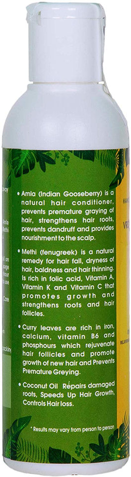 Vriddhi Organic Amla Hair Oil with Methi and Curry Leaves for Hair Growth, Reduce Hair Loss and Rejuvenate Follicles - 100 ML