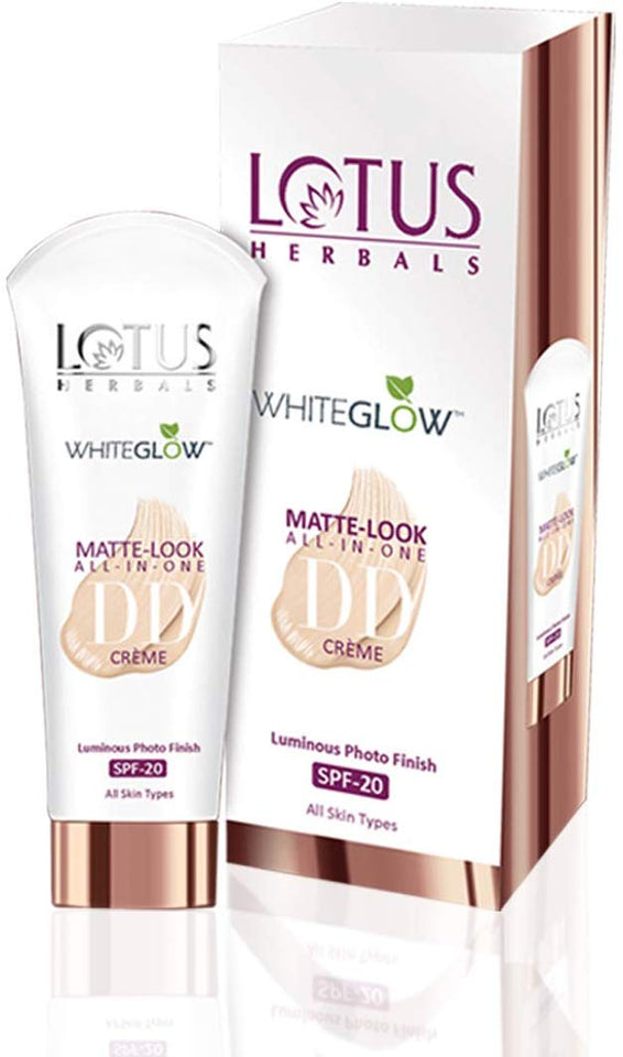 Lotus Herbals Whiteglow Matte Look All In One Dd Creme Spf 20, Natural Beige (Day Cream), 30 g
