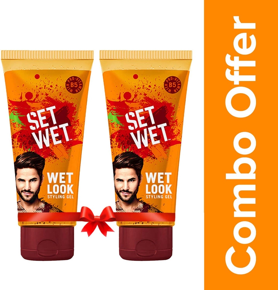 Set Wet Wet Look Hair Styling Gel For Men, 100ml (Pack of 2)