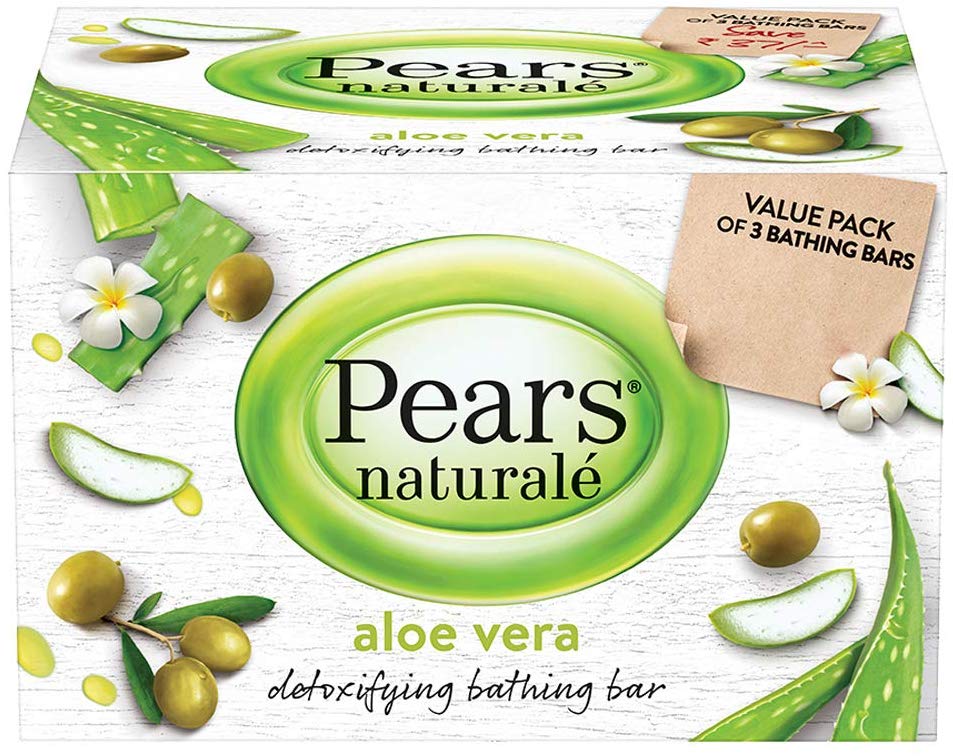 Pears Naturalé Aloe Vera Detoxifying Soap Bar, 125 g (Pack of 3)