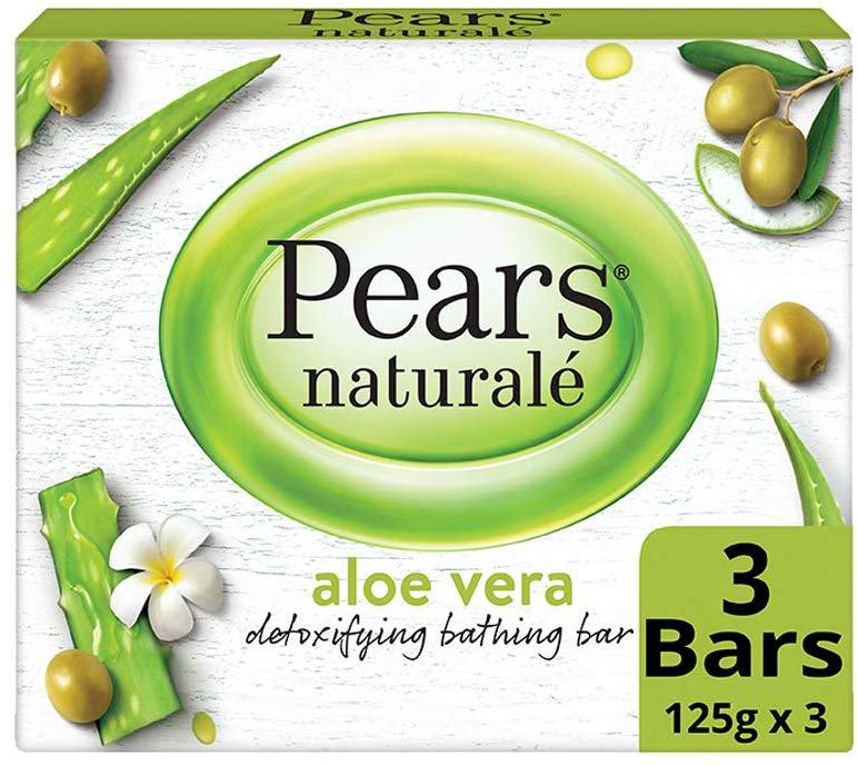 Pears Naturalé Aloe Vera Detoxifying Soap Bar, 125 g (Pack of 3)