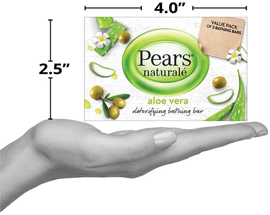 Pears Naturalé Aloe Vera Detoxifying Soap Bar, 125 g (Pack of 3)