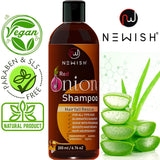 Newish Red Onion Shampoo For Hair Growth and Hairfall Control (Sls & Paraben Free) For Men and Women, 200 ml