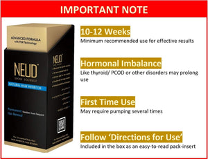 NEUD Natural Hair Inhibitor for Permanent Reduction of Unwanted Body and Facial Hair in Men and Women - 80gm pack of 1