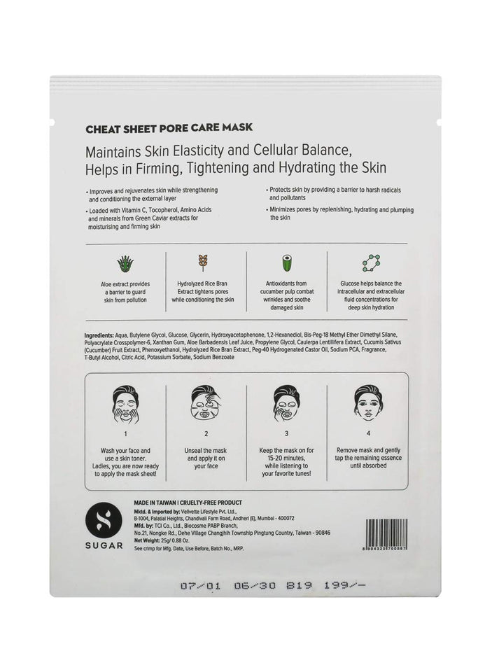SUGAR Cosmetics Cheat Sheet Pore Care Mask